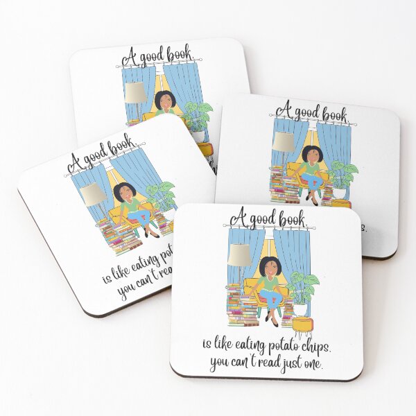 Item preview, A Good book is like eating potato chips  ~ African American designed and sold by JustaGurli.