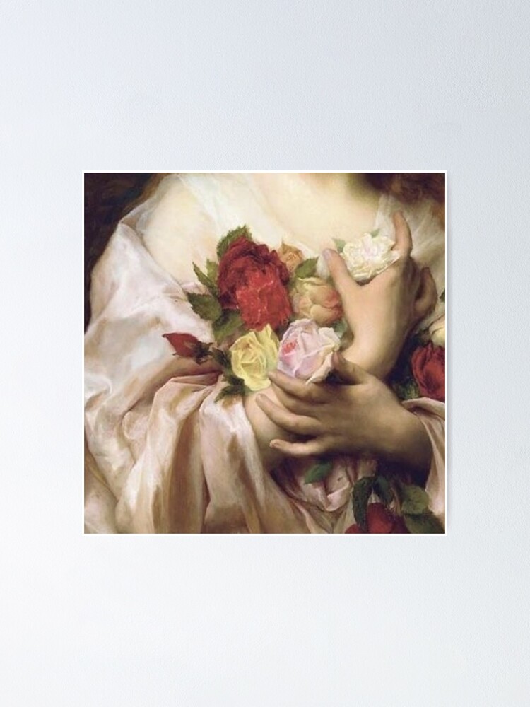 woman with roses painting