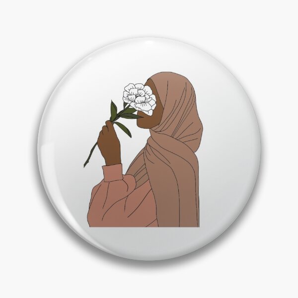 Item preview, Hijabi holding flower designed and sold by The Hijabi Artist.
