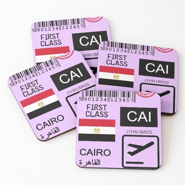 Item preview, Cairo International Airport  luggage tag / ticket designed and sold by Travellerz.