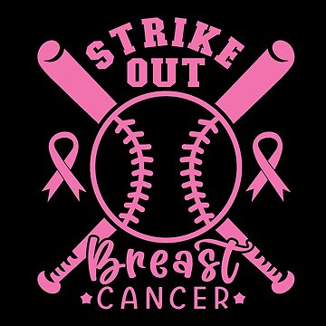 Strike Out Cancer Baseball With Breast Cancer Awareness Ribbon T