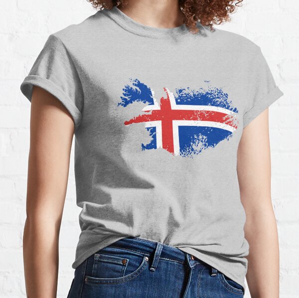 Flag Of Iceland grunge texture design Classic T-Shirt