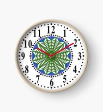 Harmonious Two Tone Blue Flowers Clock