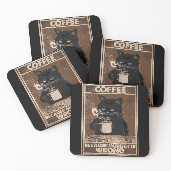 Item preview, Coffee Because Murder is Wrong Funny Art Design Happy Apparel Essential Inspiration Joy Mood designed and sold by DesignByHeartUK.