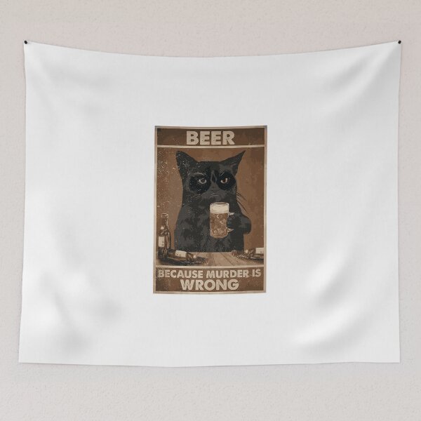 Aperçu de l'œuvre Beer Because Murder is Wrong Funny Art Design Happy Apparel Essential Inspiration Joy Mood créée et vendue par DesignByHeartUK.