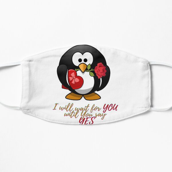 I will wait for you - Funny Penguin Flat Mask