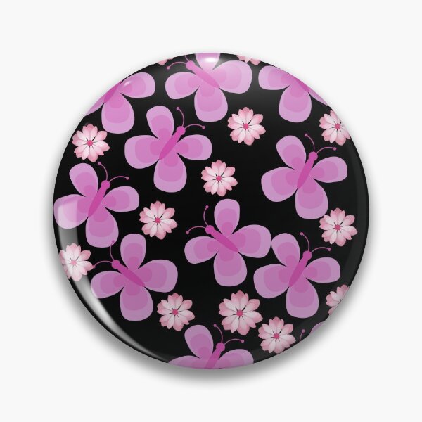 Item preview, Pink butterfly on black background-Flower designed and sold by medoutfits.