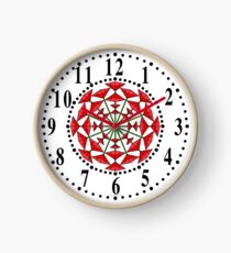 Harmonious Two Tone Red Flowers Clock