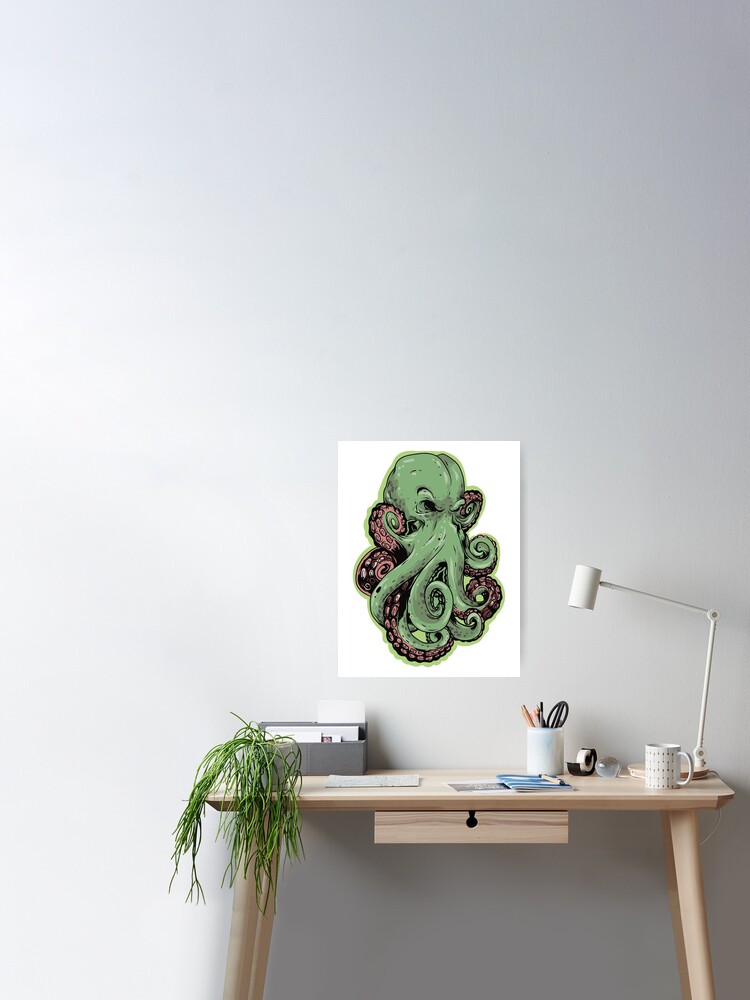 Green Angry Octopus | Poster