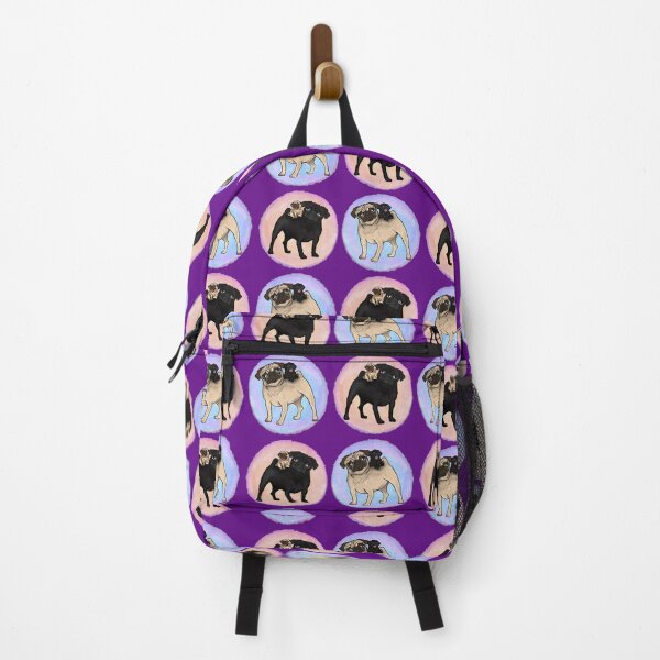 Item preview, Puggyback Ride repeating circle pattern / print designed and sold by FivePugs.