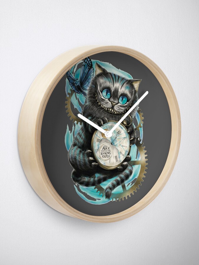 Alice in Wonderland Clock. Cheshire Cat Clock. Alice in Wonderland Gifts.  5th Wedding Anniversary Gift. Down the Rabbit Hole Clock. Unique 