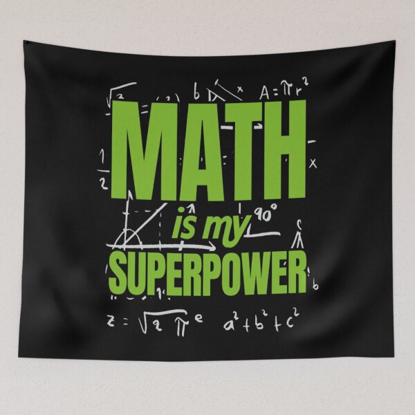 Aperçu de l'œuvre Superpuissance Étudiant de professeur de mathématiques drôle Un t-shirtMath Is My Superpower créée et vendue par CampMoru.