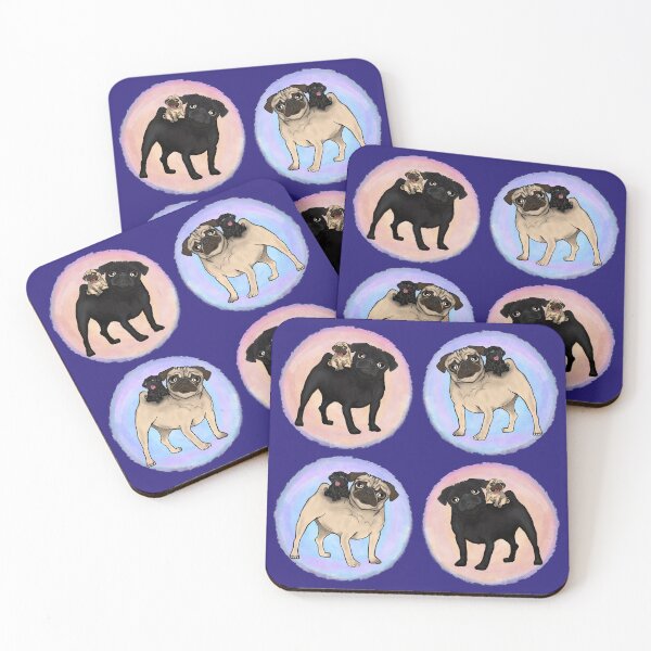 Item preview, Puggyback Ride repeating circle pattern / print- alternative layout and colours designed and sold by FivePugs.