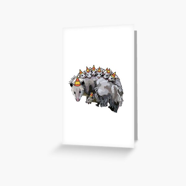 A Passel of Possums, possum love, fun, psychedelic Art Print for