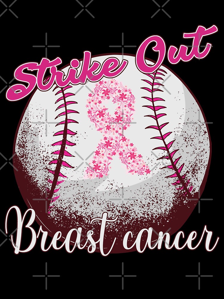 Strike out breast cancer baseball pink American flag T-shirt