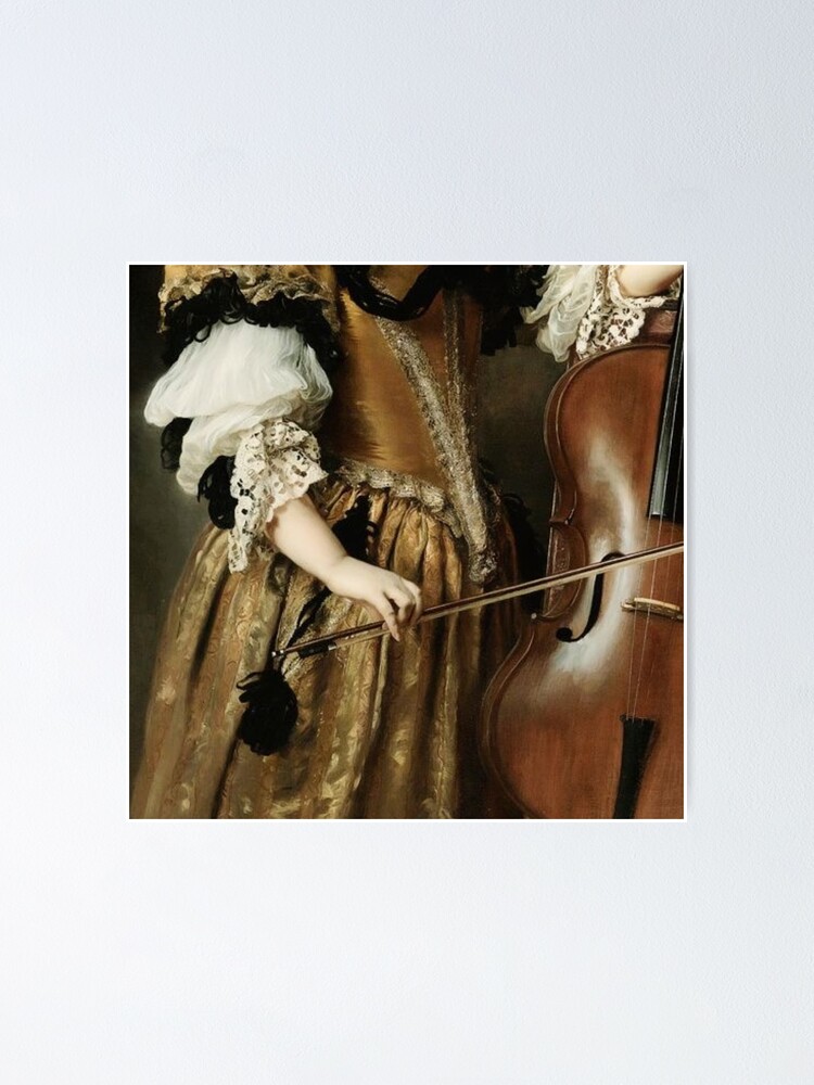 Woman With Cello Renaissance Painting Poster
