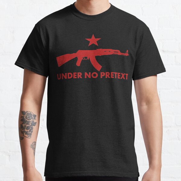 Vista previa del artículo con la obra «Rojo sin pretexto», diseñado y vendido por RevolutionToday.