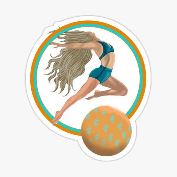 Vintage Ball Girl illustration Sticker