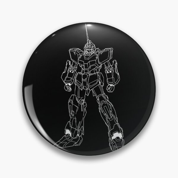 Item preview, Unicorn Gundam Outline White - Black Graphic T designed and sold by MossLoves.