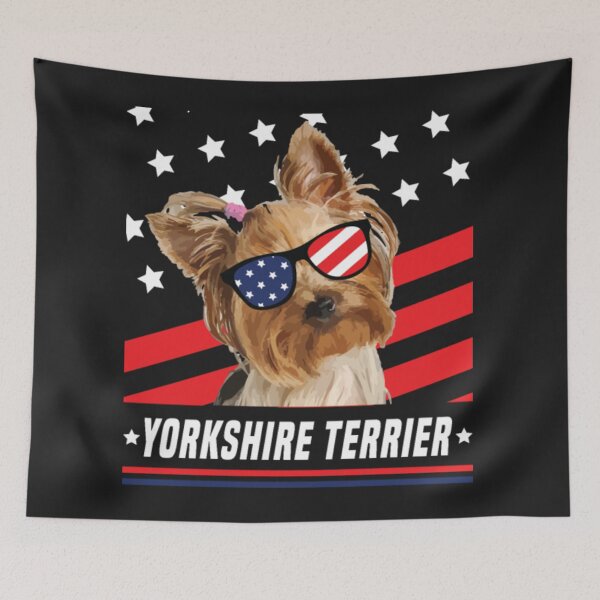 Item preview, Yorkshire Terrier American Flag designed and sold by StarcyWol.