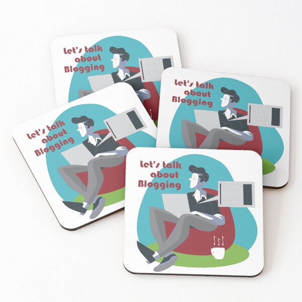 Item preview, A blogger writing a blog on laptop designed and sold by coffeeapparel.