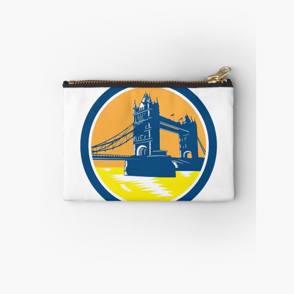 Aperçu de l'œuvre Tower Bridge London Woodcut Retro créée et vendue par patrimonio.
