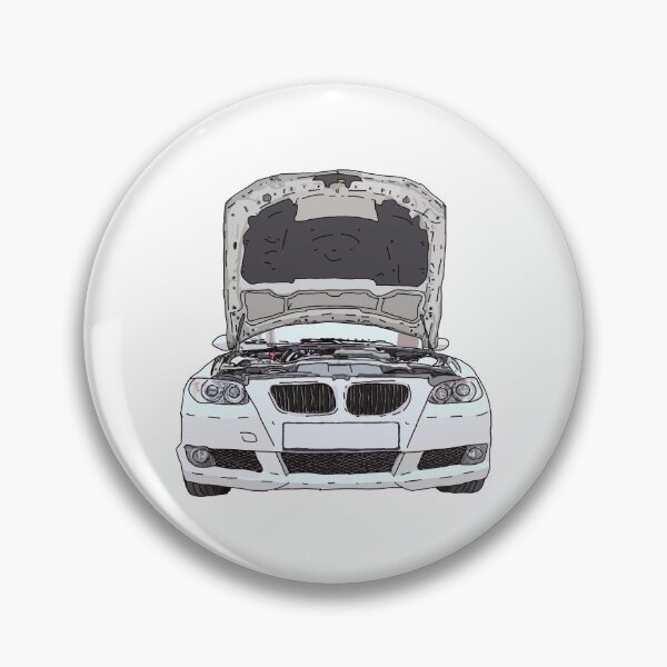 Item preview, White car Open hood Hand drawing designed and sold by Marcia Motivos.