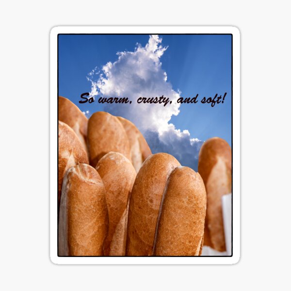 4x Square Stickers 10 cm Freshly Baked Bread Loaf Bakery  #45075 