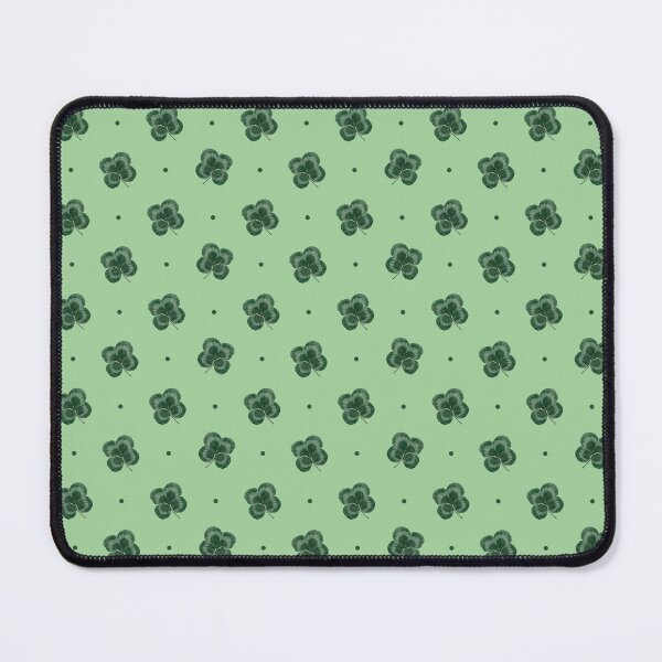 Item preview, Lucky four leaf clover shamrock print on green designed and sold by LittleBettyMakes.