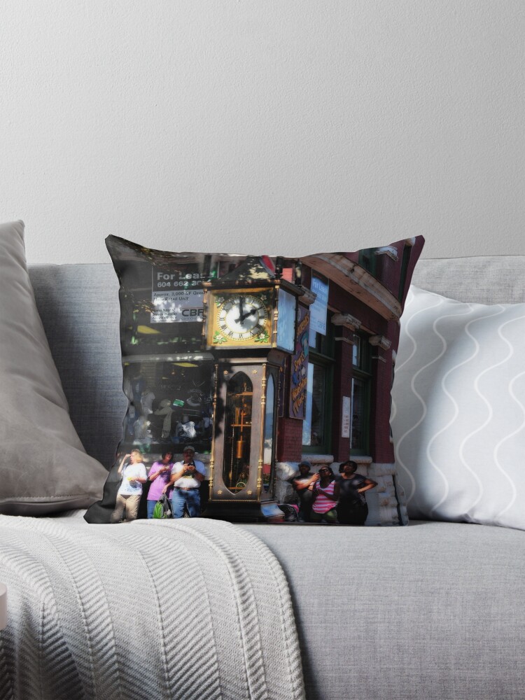 Thumbnail 1 of 4, Pillow, Steam Clock at Gastown, Vancouver, Britixh Columbia, Canada designed and sold by MaluC.