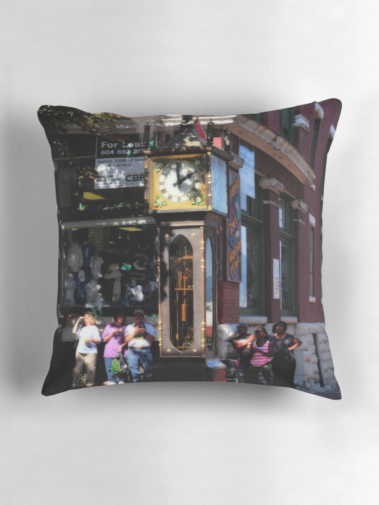 Thumbnail 3 of 4, Pillow, Steam Clock at Gastown, Vancouver, Britixh Columbia, Canada designed and sold by MaluC.