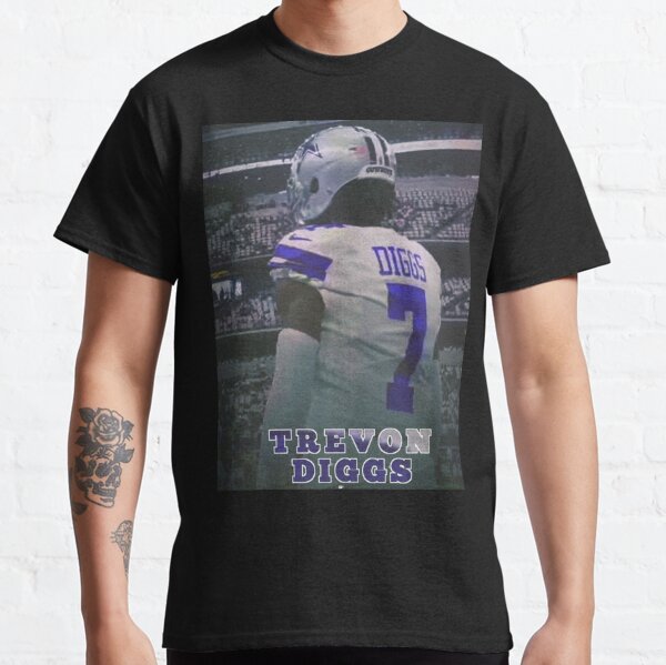 Trevon Diggs Dallas Cowboys Men's Gray Name & Number Logo T-shirt 