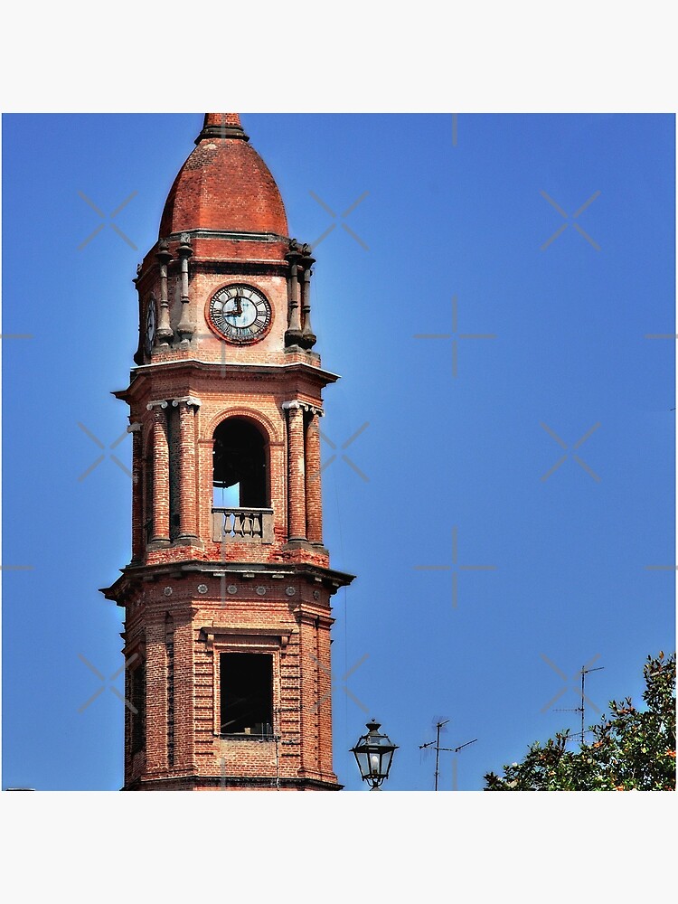 Thumbnail 2 of 2, Tote Bag, Italian Church Bell Tower at the City of Bra Piedmonte, Cuneo, Italy designed and sold by MaluC.