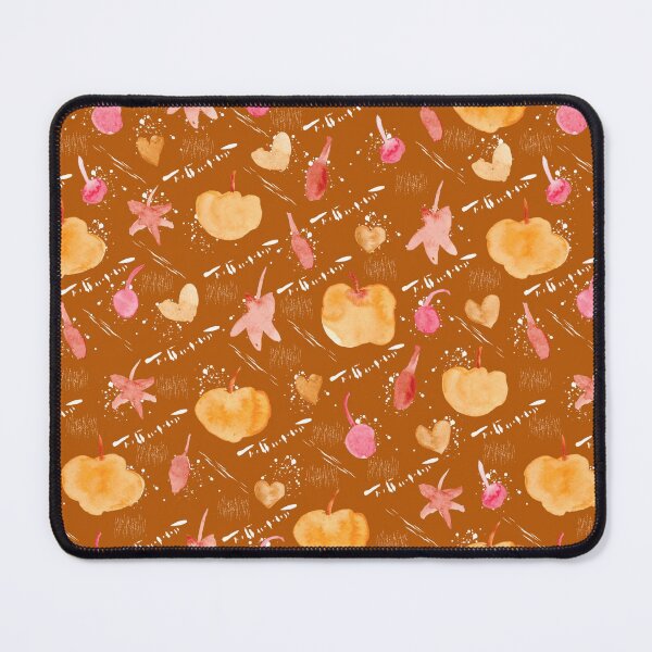 Item preview, Terra Cotta Watercolour Halloween Pumpkin Cherry Leaves designed and sold by Lozzie Eliza Designs.