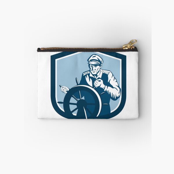 Item preview, Fisherman Sea Captain Shield Retro designed and sold by patrimonio.