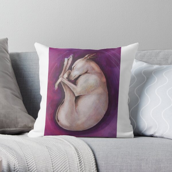 Whippet Sleeping Throw Pillow