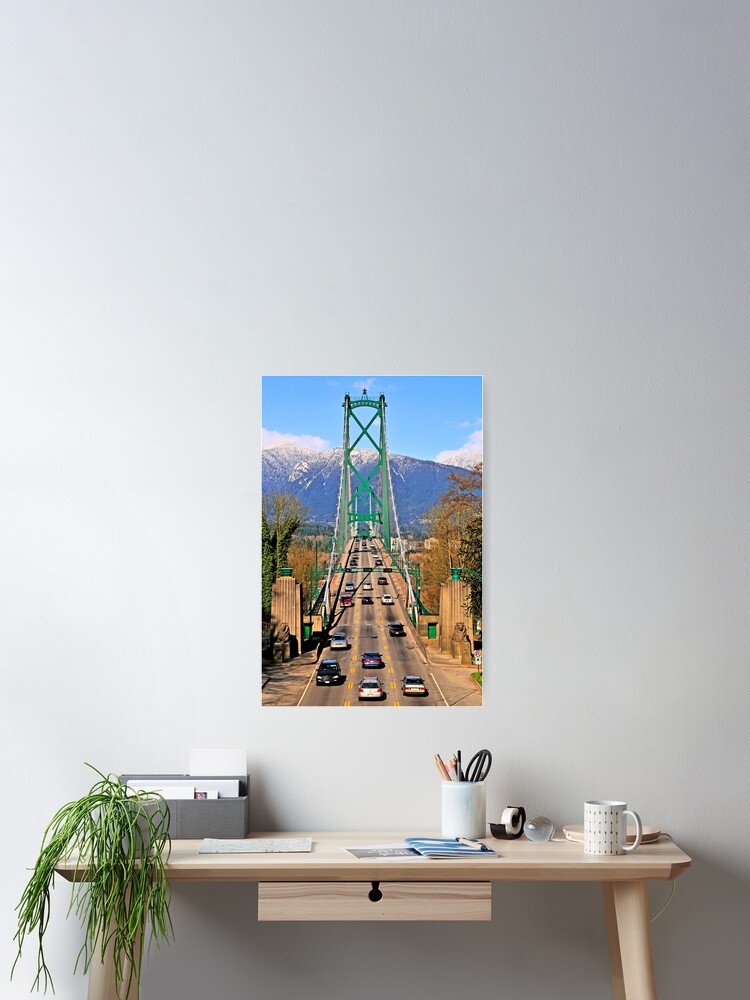 Thumbnail 2 of 3, Poster, Lions Gate Bridge, Stanley Park, British Columbia, Canada designed and sold by MaluC.