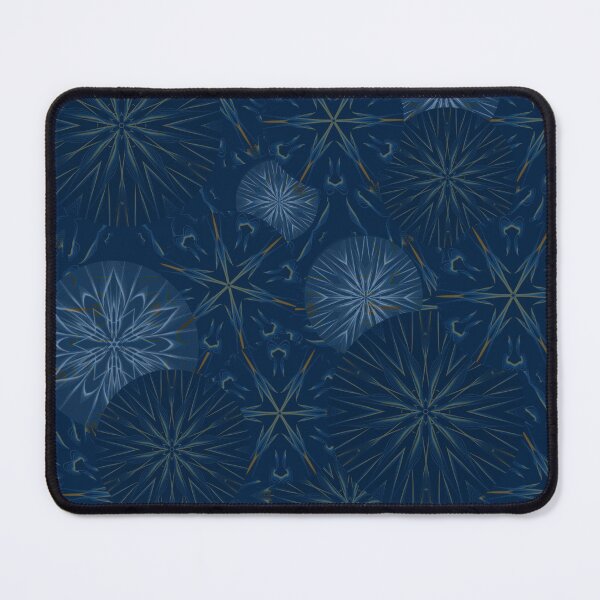 Item preview, Prussian Blue and Copper Mandala Geometric Pattern Set - variation 1- Larger scale  designed and sold by wild.geranium.design.