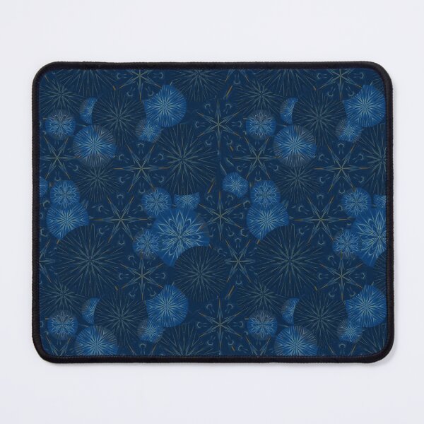 Item preview, Prussian Blue and Copper Mandala Geometric Pattern Set - variation 3 - Smaller Scale. designed and sold by wild.geranium.design.