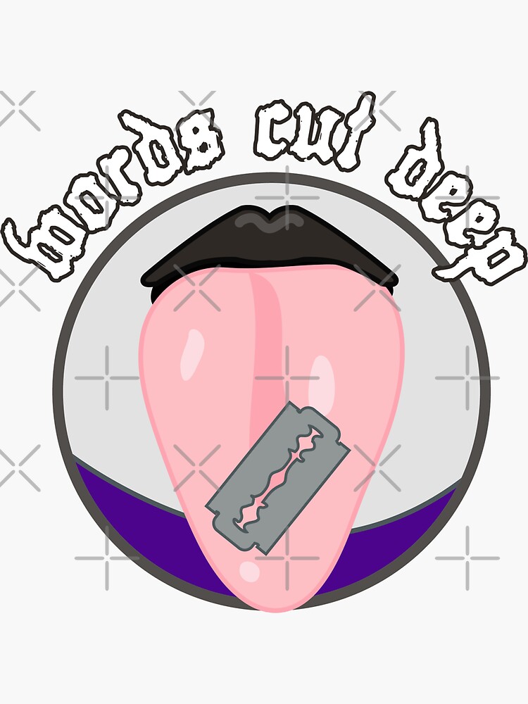 "words cut deep" Sticker for Sale by stikkysitch Redbubble