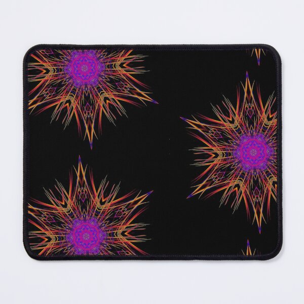Item preview, Purple, Orange, and Blue mandala pattern on black background  designed and sold by wild.geranium.design.