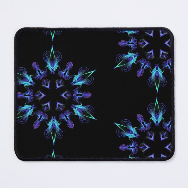 Item preview, Green, Purple and Blue Mandala Pattern on Black designed and sold by wild.geranium.design.
