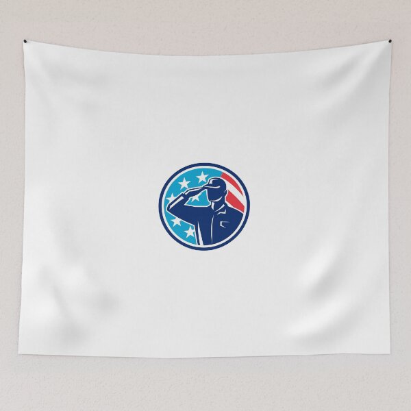 Item preview, American Soldier Serviceman Saluting Flag Circle Retro designed and sold by patrimonio.