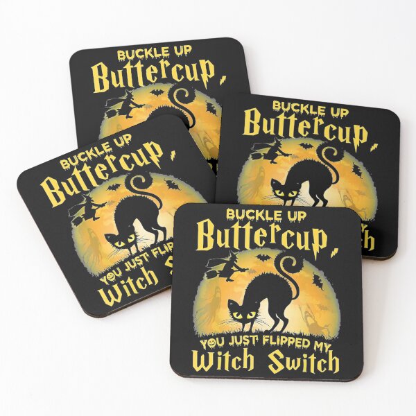 Item preview, Buckle up buttercup Cat Witch designed and sold by McKenna Ericha.