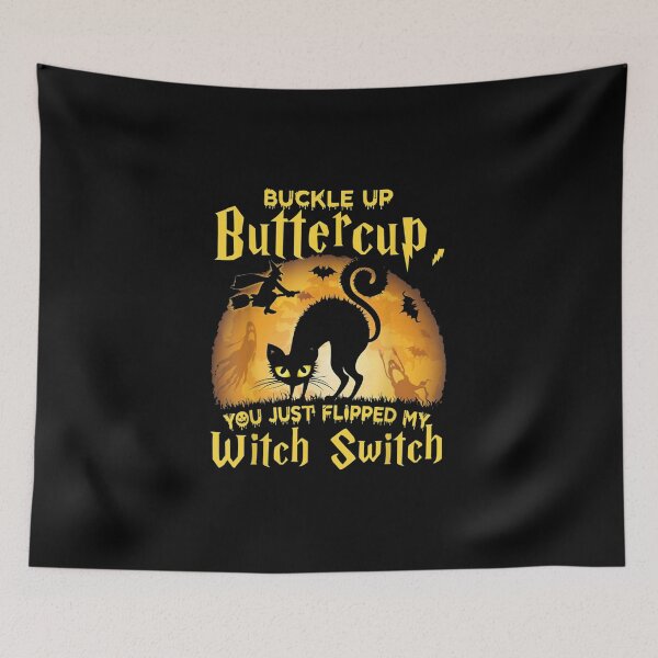 Item preview, Buckle up buttercup Cat Witch designed and sold by McKenna Ericha.