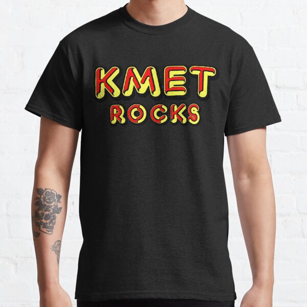 KMET Rock Radio Station Vintage Style YELLOW T-shirt Southern 