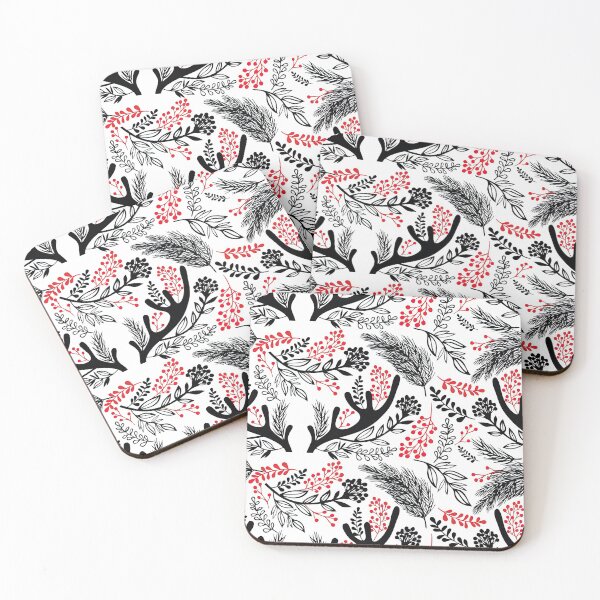 Item preview, Christmas Floral Pattern, Happy New Year seamless Pattern with Fir Cone, Holly Leaves and Berries designed and sold by graphic-genie.