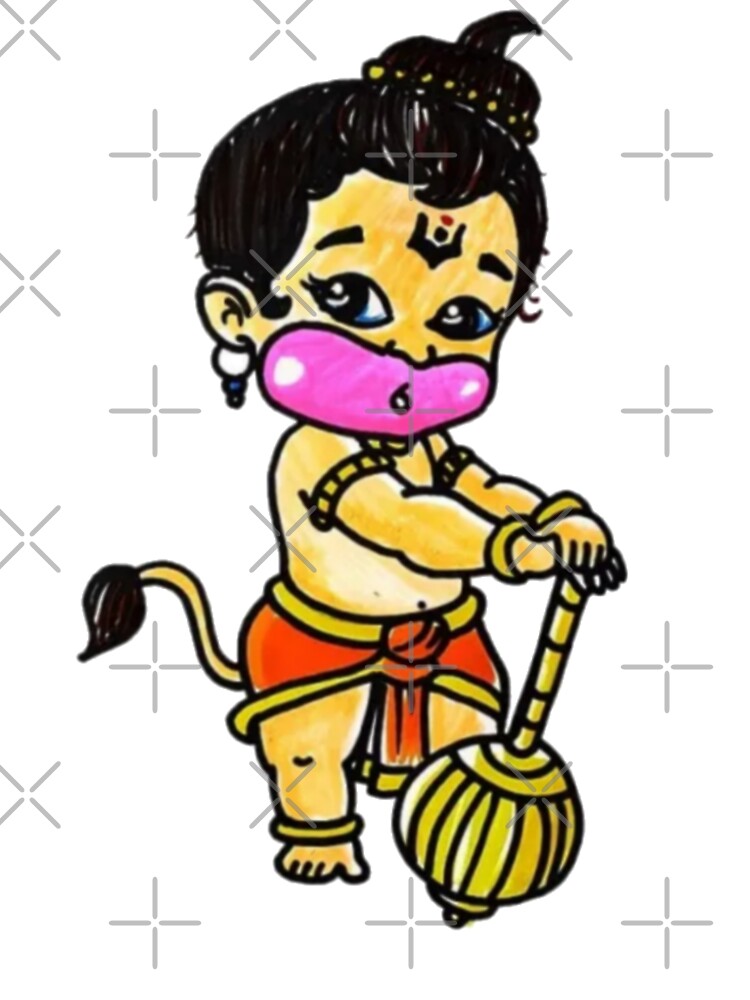 Child Lord Hanuman holding big mace painted near Saras Baug Chawpati of  Pune ; Maharashtra ; India Stock Photo - Alamy