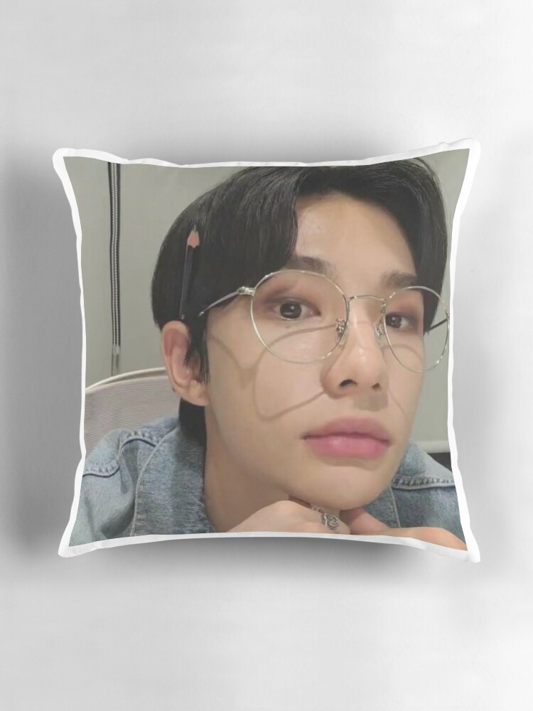 Stray Kids Hyunjin Wearing Glasses Pillow for Sale by mixtape shin Redbubble