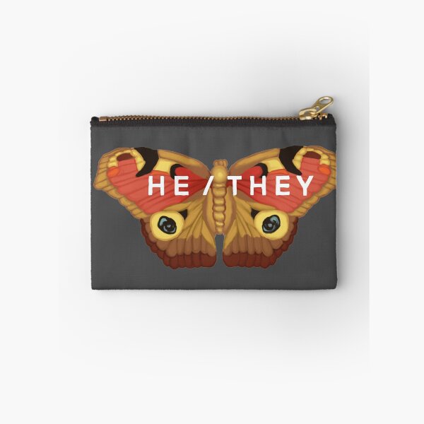 Item preview, He/they pronoun moth designed and sold by BreakTheBinary.